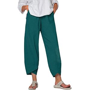 Linen Trousers for Women Uk Plus Size 22 Casual Pants Plus Harem Solid Printed Loose Pocket Elastic Waist Pants Plus Lounge Pant Holiday Essentials for Women Cargo Trousers Summer 24 18 Sale Clearance