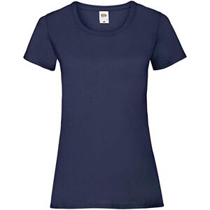 FRUIT OF THE LOOM Women's Valueweight Short Sleeve T Shirt, Navy, XS UK