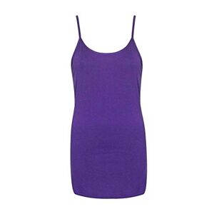 Luxe DIVA Womens Plain Sleeveless Round Scoop Neckline Stretch Slim Straps Strappy Straight Fitted Camisole T-Shirt Vest Top UK Size 8-26 Purple