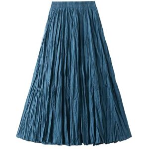 GerRit Skirt Women Mid Length Skirt A Line High Waisted Pleated Skirt Holiday Party Costume-color 9-one Size