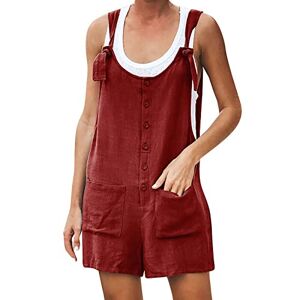 Short Dungarees For Women Uk Sale 0408 AMhomely Dungarees Shorts Womens One Piece Short Pants Clearance Fashion Women Pocket Button Sleeveless Jumpsuit Solid Bodysuit Playsuit Rompers Ladies Summer Shorts Jumpsuits Playsuit 4182