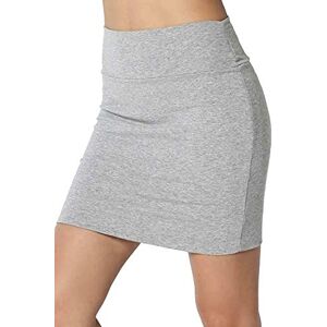 Be Jealous Womens Elasticated High Waist Pencil Mini Skirt Grey S/M (UK 8/10)