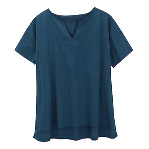 Generic Men's Long-Sleeved Cotton Linen T-Shirt - Top Men V-Neck Top Sexy Large Sizes Solid Colour Shirt Summer Loose Casual Lightweight Chic Simple Blouse Regular Fit Fashion Tunic