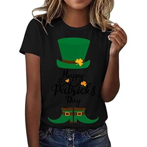 Womens St. Patricks Day T-Shirt Funny Shamrock Clover Gnomes Printed Casual Festival Green Tops Short Sleeve Round Neck Spring Summer Tee Costume for Ladies Girls