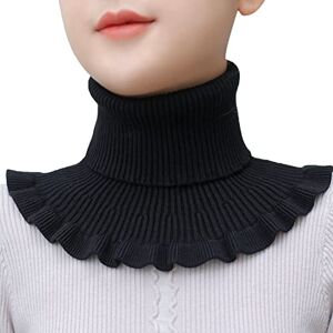 Generic CAVIVIUK Women Winter Knitted Fake Sweater Collar Detachable Turtleneck Collar Knitted Neck Tube Scarf (Black, 1 Pc)