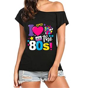 Clearance!Hot Sale!Cheap! Summer Tops for Women UK I Love The 80s Fancy Dress Top Ladies Retro Parties Pop Star Tees T Shirt Top 1980s Party Top Hen Night Stag Do Top