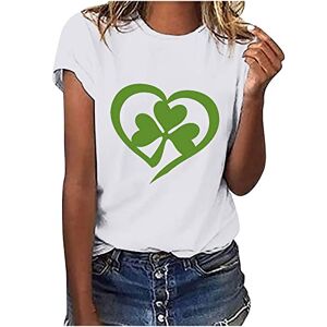 Women T Shirts Ladies ST. Patrick's Day Tops Green O-Neck T Shirt Ireland Irish Clover Shamrock Printed Blouse Short Sleeve Tunics Tops Henley T-Shirt Baggy T-Shirt Plus Size Summer Tops