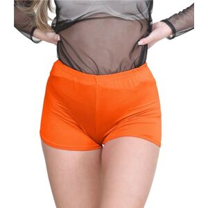 janisramone&#174; Women's Stretchy Mini Shorts - Chic Hot Pants Shorts Women for Club, Dance & Gym, Perfect Summer Fashion, Fitted Style Shorts for Women UK Neon Orange
