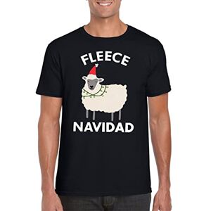 Fleece Navidad Christmas T-Shirt, Funny Christmas Ugly Christmas Adult Kids Men Women Gift Tee Top (Black, 12 Years)