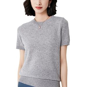 Short Sleeve Sweater For Women Haitpant Women O Neck Short Sleeve Cashmere Tops Wool Sweater Soft Basic Pullover Solid Color T-Shirts