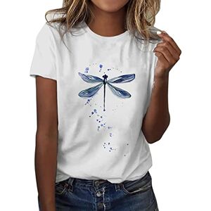 Tshirts Women Tshirt Women Summer Tshirt Generic T Shirts for Women UK Graphic Short Sleeve Crew Neck Tops Casual Summer Tops Printed Blouse Work Tshirts Ladies T Shirts Tee Shirt Basic Tunic Tops Cute Loose White T Shirt