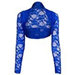 Divadames Womens Cropped Lace Shrug Ladies Bolero Size UK 8-16 (4XL/5XL(22-24), Royal)