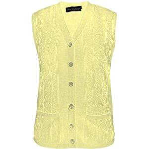 Sians Fashions Women Ladies Elegant Sleeveless Button Knitted Winter Sweater Cardigan, V Neck Waistcoat Tank Top Vest with 2 Front Pockets Sizes S-XL (Small (UK 12-14), Cream)