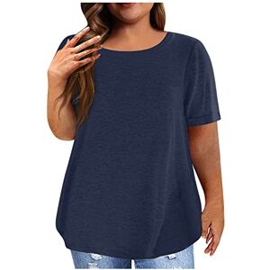 HMRigbly Women's Plus Size Summer Tunics Short Sleeve Floral Printed Shirts Crew Neck Tops Going Out Tops Blouse Casual Tee Shirts Tunics Ladies Tops