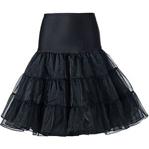 Boolavard 50'S 1950 26" Rockabilly Petticoat Petticoat Retro Vintage Swing Skirt Red, Black, White, Blue, Pink, Black, Xs-M