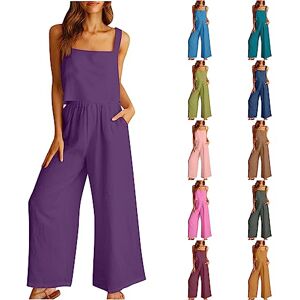 PRiME AMhomely Womens Two Piece Outfits Casual Suit Linen Shorts Sleeveless Cami Vest Top Crewneck T-Shirt and Wide Leg Pants Soft Comfy Tracksuit Trouser Suits Ladies Beach Lounge Wear Suits