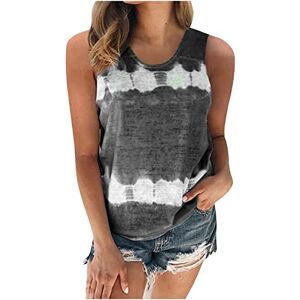 Haolei 2022 New Women's Sleeveles Tunic Tops UK Strappy Vest Tops Undershirt Tank Top Extended Shoulder Tshirt Casual Loose Summer Tee Top Blouse Tunic Ladies Black M