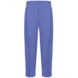 Ladies Half Elasticated Trouser Womens Stretch Waist Casual Office Work Formal Trousers Pants with Pockets Plus Big Size(Denim,UK 16/25 Inch Inside Leg)