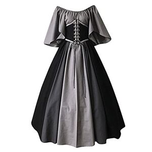 Black Friday Sale Cocila Women's Renaissance Medieval Costumes Dress Vintage Patchwork Gothic Dresses for Women Ruffles Sleeve Tie Waisted Pleated Hem Retro Steampunk Cosplay Cocktai Gowns