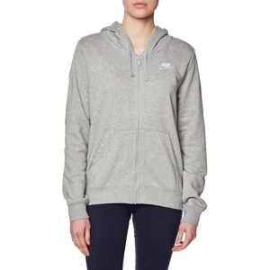 Nike DQ5471-063 W NSW CLUB FLC FZ HOODIE STD Sweatshirt Women's Dk Gray Heather/White Size S