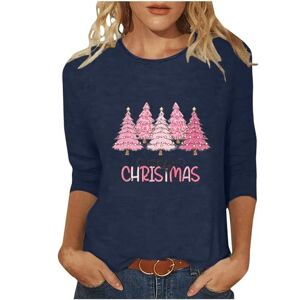 Christmas Jumper Ugly Christmas Tree Jumper Women UK, Christmas Graphic Santa Pullover Reindeer Xmas Tree Print Sweatshirt Novelty Funny Christmas Holiday Tops 3/4 Sleeve Casual Shirts Blouse Round Neck Loose Tunic Top