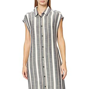 Hurley Women's W Button Front Midi Shirt Dress, Black Seaside Stripe, XS