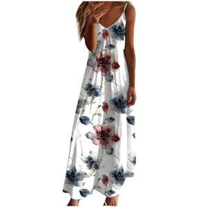 Deals Of The Day Sale Summer Dresses for Women 2024 Fashion Print Dress Spaghetti Strap Dress Dresses Plus Size v Neck Swing Long Dresses,Loose fit Sun Dresses Beach Vacation Holiday Clothing