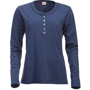 Ladies Henley Top. Womens Long Sleeve Button Jersey Top. 3 Colour Options. S-XL (L, Blue)