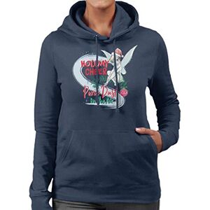 Disney Tinker Bell Holiday Cheer & Pixie Dust Women's Hooded Sweatshirt Navy Blue