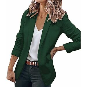 Generic Women's Blazer Funeral Clothing Long Blazer Women's Summer Pieces Women's Long Blazer Women's Leather Jackets for Women Business Trousers Women, Green, XXXXL