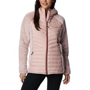 Columbia Women's Powder Lite Sherpa Hybrid Full Zip Puffer Jacket, Dusty Pink, XS