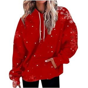 Winter Hoodies For Women Uk AMhomely Fleece Lined Sweatshirt Women Christmas Winter Warm Thickened Pullover Teens Oersized Loose Longline Tops Crew Neck Long Sleeve Breathable Tops Xmas Wool Cashmere Sweatshirts Teddy Fleece