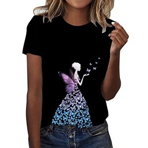 Side Cut Out Ank Top Cocila Women Cute Graphic Print Crew Neck T-Shirt Womens Summer Casual Printed Short Sleeve Crew Neck Loose Casual T Shirt Athletic Short Sleeve Shirt Women Purple