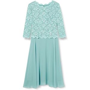 Gina Bacconi Midi Dress with Lace Bodice & Chiffon Skirt, SEA Mist, 12