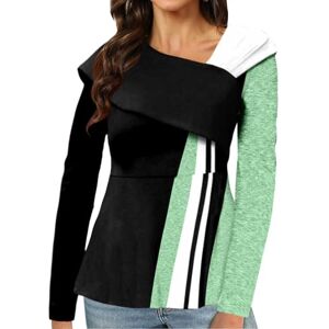 CUTeFiorino White Top Women's Elegant Women's Long Sleeve Pullover with Geometric Print Loose T-Shirt Top Pullover Short Sleeve Women, Green, XXXL