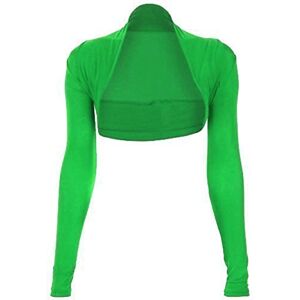 Divadames Womens Viscose Cropped Plain Shrugs Ladies Shrug Size UK 12 Green