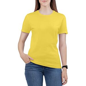 Love My Fashions Women's Round Neck Short Sleeves Plain Cotton T-Shirt Yellow