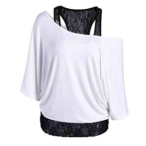Janly Clearance Sale Ladies Blouse, Women Plus Size Lace Loose Casual Long Sleeve Tops Blouse Shirt, for St Patrick's Day Easter (White-4XL)