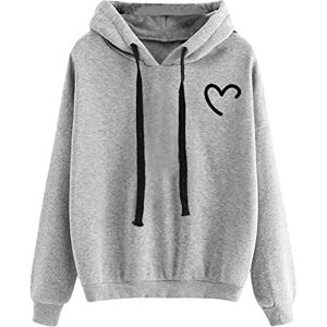 RLEHJN Women's Hoodies UK Clearance Autumn/Winter Hooded Sweatshirt Long Sleeve Shirts Solid Color Hoodies with Drawstring Ladies Basic Casual Tops Comfortable Warm Pullover Loose Fit Outwear