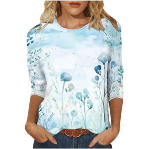 Amazon Essential Women Summer Tops Dressy 2023 Prime Day Deals Yoloke 2024 Summer Tops for Women UK Vintage Floral Print Womens Tops Blouses Casual Crewneck Ladies Tops Blouses Trendy Loose Fit Shrits Spring Tshirts 3/4 Sleeve Tunic Tops