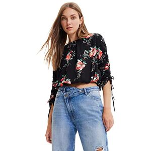 Desigual Women's Long Sleeve Blouse T-Shirt, Black, M