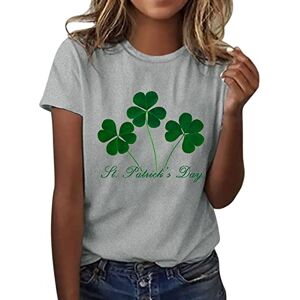 Women's Casual Tops Shirt St. Patrick's Day Soft Leave Print Top Short Sleeve Round Neck Fashion T-Shirt Tops Lucky Shamrock Clover T-Shirts Causal Lightweight Soft Clover T-Shirts Green Day T Shirts