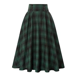 Janly Clearance Sale Womens Casual Dress, Women Fashion Casual Plaid SkirtWith Pockets Vintage High Waist Pleated Skirt ,Easter Day Deal