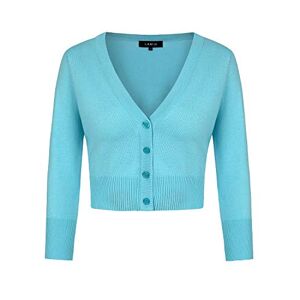 MINTLIMIT Summer Cardigan for Women Vintage 50s Bolero Shrug Cropped Length Cardigan Bright Blue XL