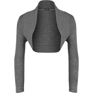 WearAll Ladies Long Sleeve Shrug Womens Bolero Cardigan Top ((XL) 16-18, Dark Grey)