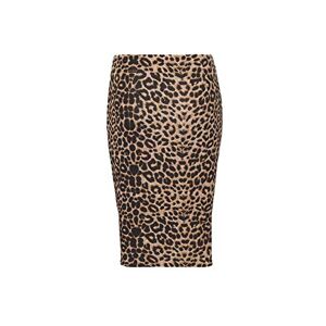 Fashion City C.O.F&#174; Women's Printed Pencil Midi Body-Con Skirt Ladies Elasticated High Waist Tube Stretch Midi Office Summer Party Wear Skirt (Brown Leopard, 16/18)