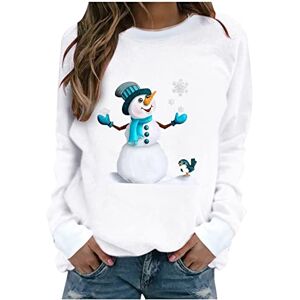 Cyber Monday Deal 231013cytp01abc119 Christmas Jumpers For Women Uk Snowman Print Oversized Jumper For Ladies Round Neck Loose Fit Sweatshirts Cute Going Out Tops Warm Winter Blouse Yoga Gym Workout