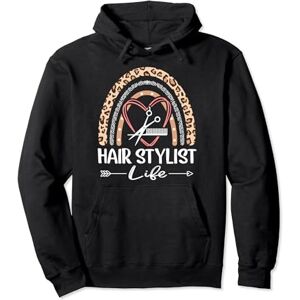 Hair Stylist Boho Rainbow May Hair Stylist Life Boho Rainbow Funny Hair Stylist Pullover Hoodie