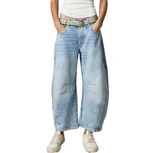 SANSIWU Women High Waist Baggy Denim Pants Wide Leg Straight Trousers Ripped Boyfriends Jeans Y2k Streetwear Vintage Loose Pants (O-Light Blue, L)