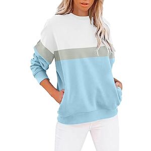 Women'S Clothing Volleyball Shirts Jumpers for Women of The Sweatshirt Personalised Gifts for Women Beach Women's Round Neck Colorblock Sweatshirt Long Sleeves Casual Pullover Cute Lightweight Loose Tops (GN1-1, M) Clearance Store